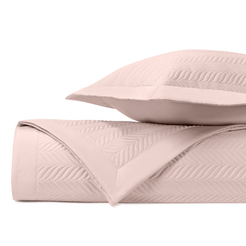 Egyptian Certified Cotton Coverlet Set, Twin Coverlet + 1 Standard Sham, Light Pink