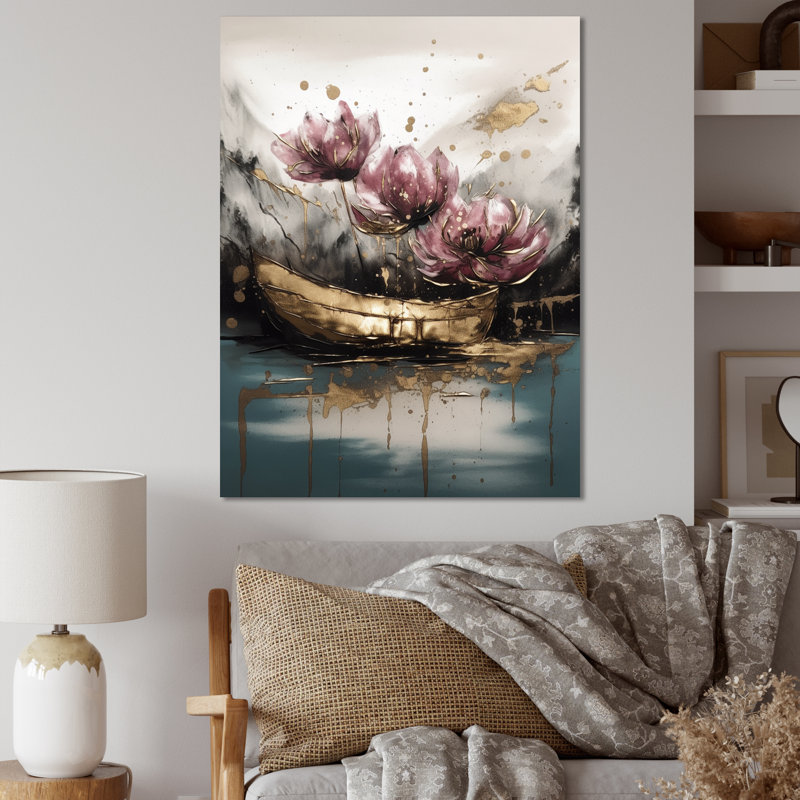 Sérénade rose des tulipes sur toile, H 40 po x l 30 po x P 1,5 po, Toile tendue