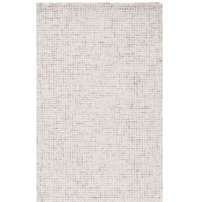 Tapis en coton touffeté à la main gris clair / ivoire Martha Stewart, Carré 6 pi
