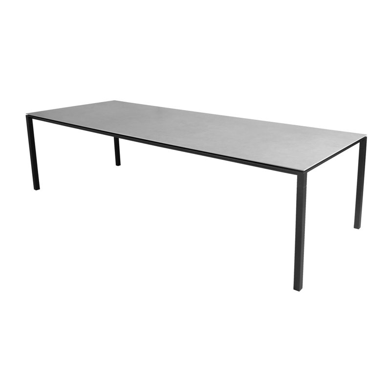 Pure Rectangular Outdoor Dining Table ,, Lava Gray/Concrete Gray, 28.8" H x 39.4" W x 110.3" D