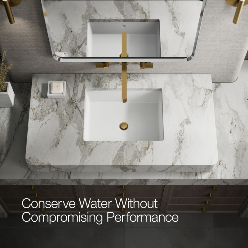 Components Wall-Mount Bathroom Sink Faucet Trim, Vibrant Brushed Moderne Brass