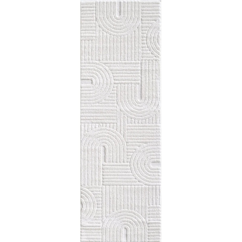 High-Quality White Area Rug, 3.9 x 9.8 Feet | 100% Polypropylene, 1.7 cm Pile Height, 1.06 lbs/sq ft | Machine Woven, Non-Slip Dot Underside, Antibacterial, Easy to Clean with Spot Remover | Perfect for Home Decor