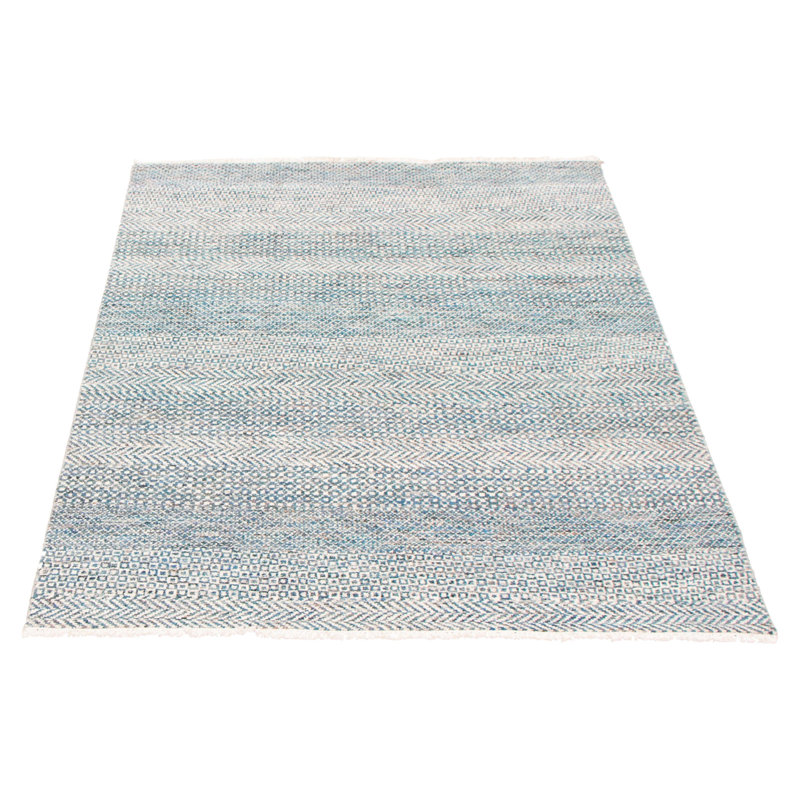 Tapis sarcelle ombre en soie 5 pi 0 po x 7 pi 1 po