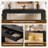 70.9" Fluted Console Table with 2 Hidden Drawers, Organic Modern Entryway Table-1536033795