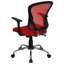 Chaise de bureau pivotante à dossier moyen en maillage avec accoudoirs et base en chrome-17744134