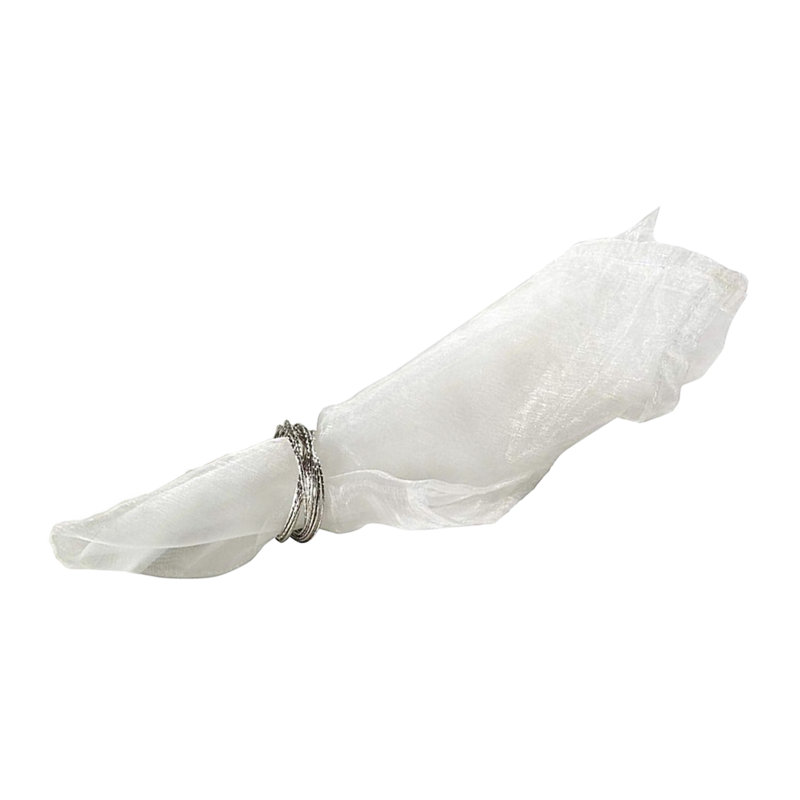 Elegant Sheer Organza Cloth Napkins 20" W X 20"l, Set Of 12, Ivory