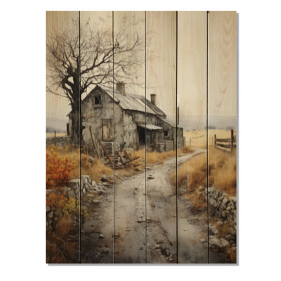 Farmhouse Minimalisme Retreat - Reproduction de paysage et de nature sur bois de pin naturel