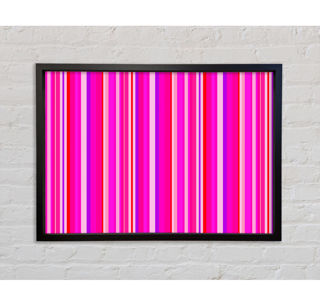 Retro Stripes Pink - Einzelne Bilderrahmen Kunstdrucke auf Leinwand