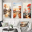 «Orange Gray African Valley», 3 pièces sur toile-1173201688-1173201687