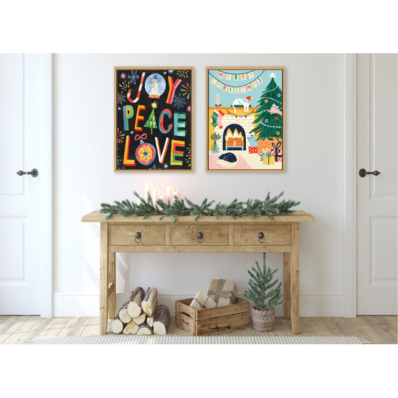 TG Christmas Cats par Tania Garcia, reproduction d'art sur toile encadrée