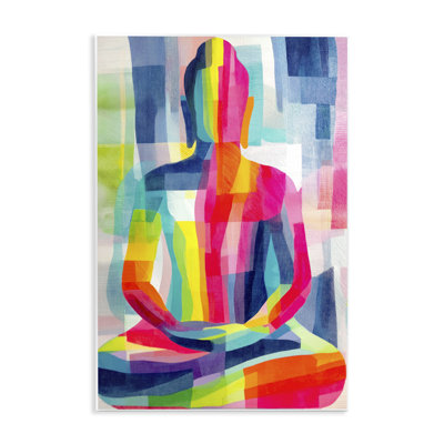 Geometric Buddha In Spectrum Wall Plaque, design by Chromatic Storm Studio