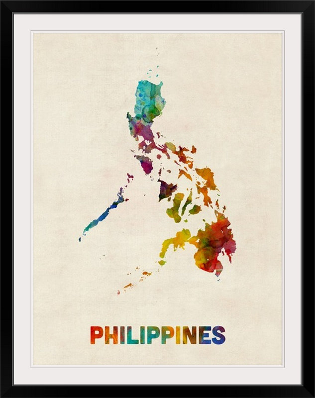 Francy " Philippines Watercolor Map " by Michael Tompsett Ebern Designs 