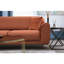 Canapé-lit d'angle Cinnamon, structure en bois de hêtre et en carton, 113,0 po x 66,5 po x 33,5 po | Tissu 100% polyester, 2 coussins fixes (18,0 x 18,0 pouces) | Pieds en métal doré, design glamour moderne, confort et style combinés-1924274395-1924274393
