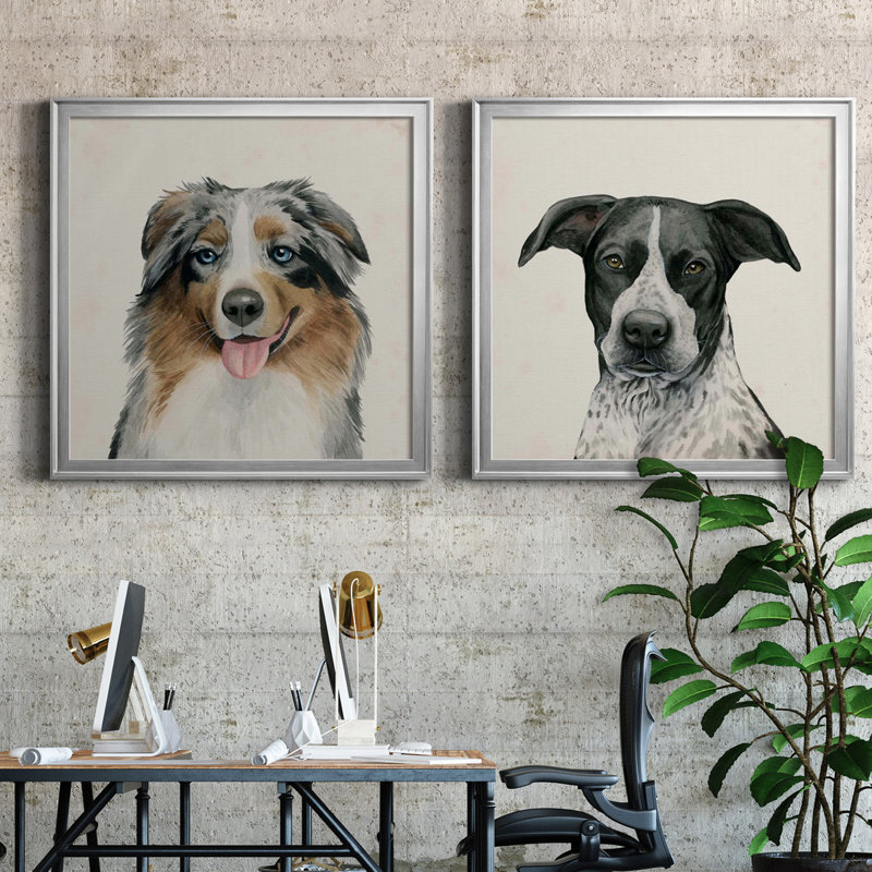 «Best Bud III», ensemble de 2 impressions sur toiles, Toile avec cadre argenté, H 34,5 po x l 69 po x P 1,5 po