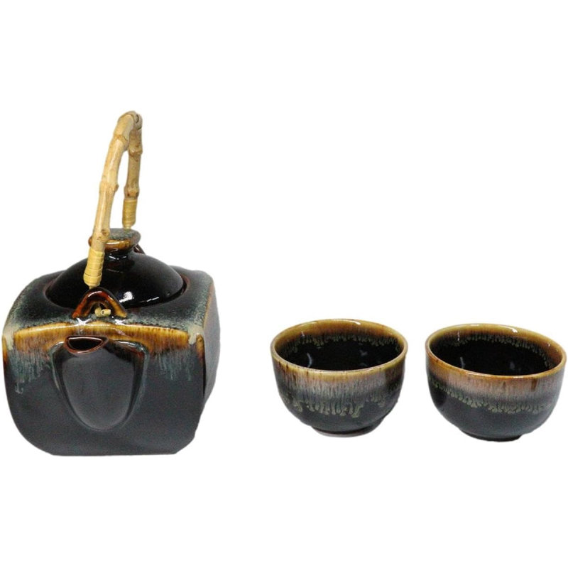 Ensemble de théière artistique avec glaçons réactifs et glaçure 32 oz avec 2 tasses à thé Artistic