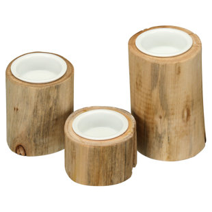 BIA Cordon Bleu Wood Assorted Votives 2.75", 3.25" and 3.75", Set of 3