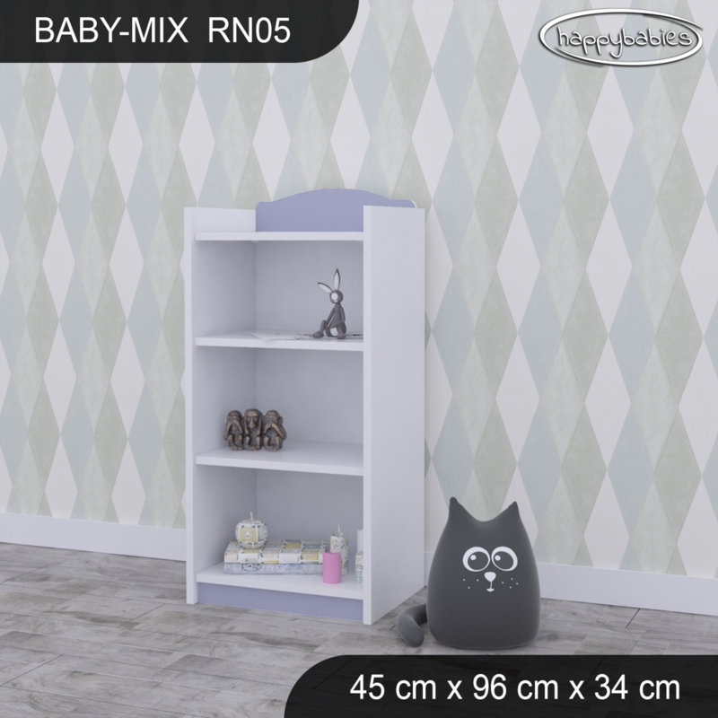 96cm H Kids Cube, 96cm H x 45cm W x 34cm D, White/Purple