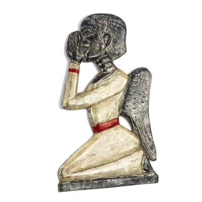 Sculpture murale ange priant Ervil