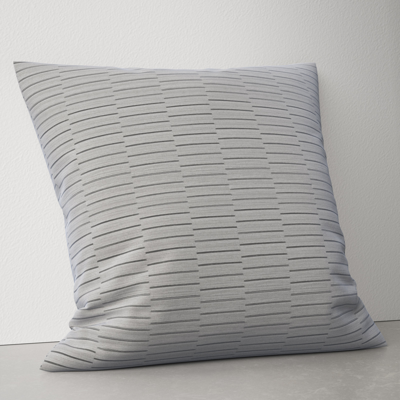 Retha Striped Indoor/Outdoor Throw Pillow, 20" H x 20" W x 4" D, Light Gray