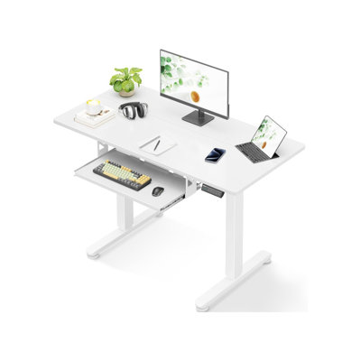 Standing Desk With Keyboard Tray, Height Adjustable Small Table,Computer Desk  For Home, Office