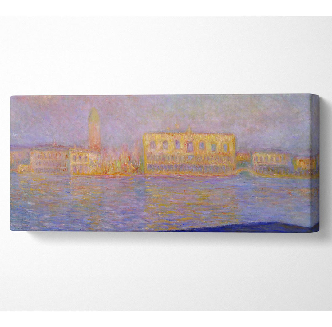 Monet der Dogenpalast Sonnenuntergang - Leinwanddrucke auf Leinwand