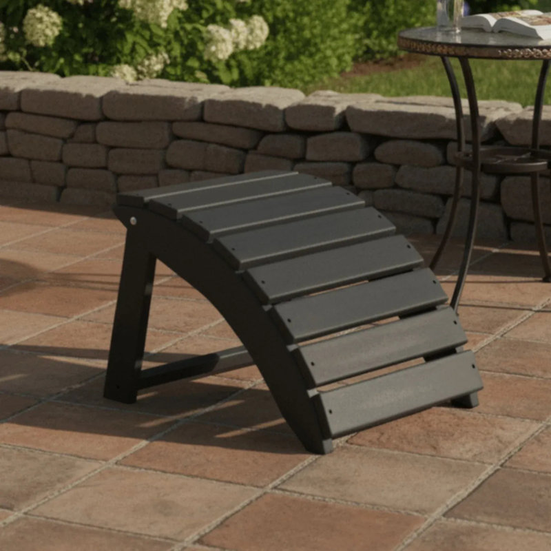  Repose-pieds pliant en poly composite, noir, Bleu