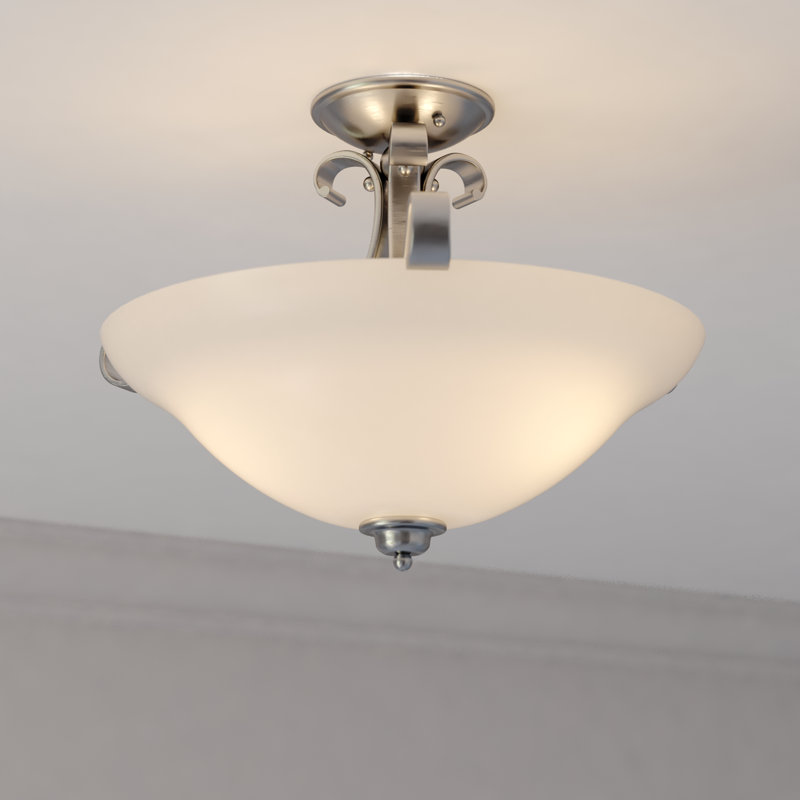 Macalla Glass Semi Flush Mount, Brushed Nickel