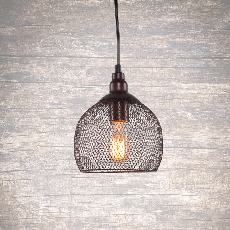 Luminaire suspendu en plexiglas Adkins avec ampoule ambrée antique, Bronze
