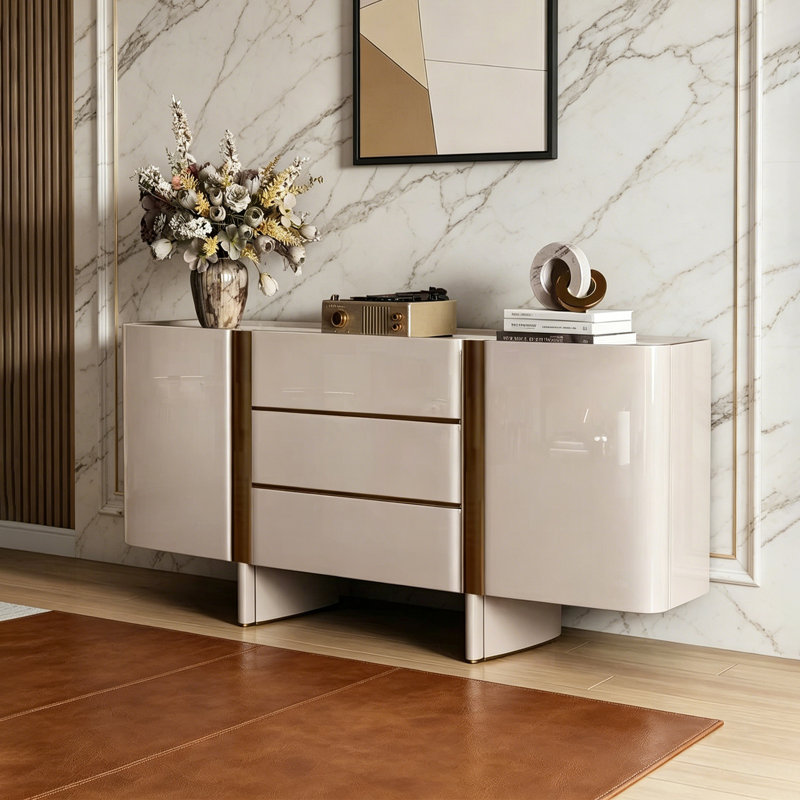Buffet Modern, H 35,43 po x l 55,12 po x P 15,75 po, Beige