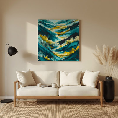 Aquarelle paysage 56 art mural en métal brun