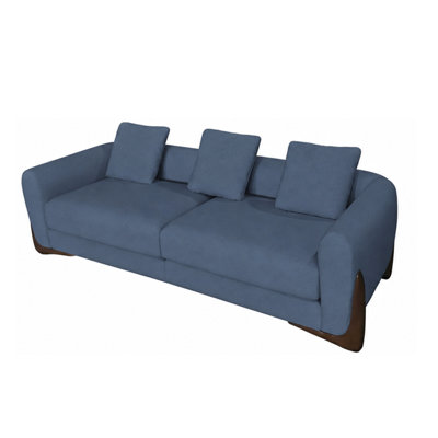 Modern 83" Fabric Sofa, Solid Wood Frame For Living Room, Blue