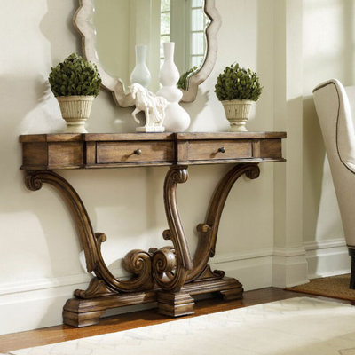 American-style light luxury retro console table.
