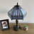 Simonson Tiffany Table Lamp Sky Color Hexagon Stained Glass LED Bulb Included  12"W*12"D*19"H