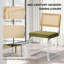 Chaise d'appoint rembourrée Crumley avec dossier en rotin et structure en acier-2066130465