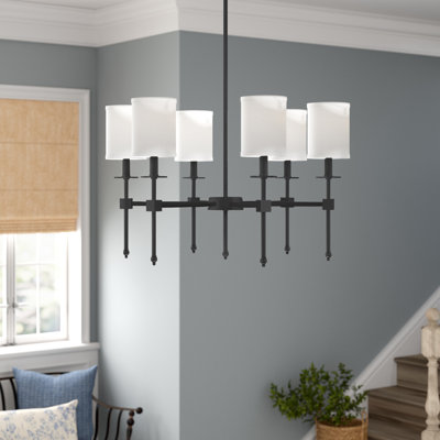 Lustre classique 6 lumières à abat-jour Tatianna