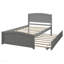 Lit plateforme simple avec lit gigogne, espresso-497462403