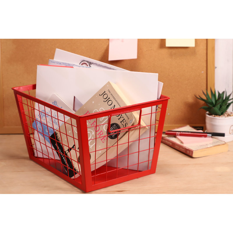 Gracie Oaks Decorative Basket, Red