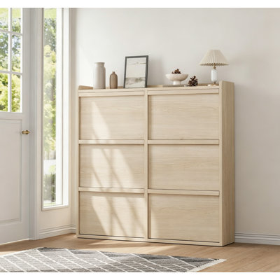 Range-chaussures avec tiroirs rabattables 2/3/4/6 / avec 3 tiroirs rabattables et porte latérale, range-chaussures en bois avec tablette réglable, rangement pour chaussures pour le vestibule, range-chaussures dissimulé pour le couloir,