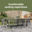  Garden Dining Set Anthracite Powder-Coated Steel Outdoor Porch Terrace
