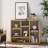 Open Wooden Open Shelf Bookcase, Freestanding Display Storage Cabinet With 7 Cube Storage Spaces, Floor Standing Bookshelf, Entryway, Living Room Storage Cabinet