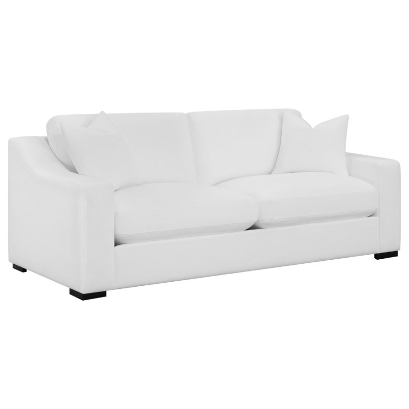 Ensemble de canapé de salon 2 pièces Shanice, 4 coussins décoratifs, blanc Trillium