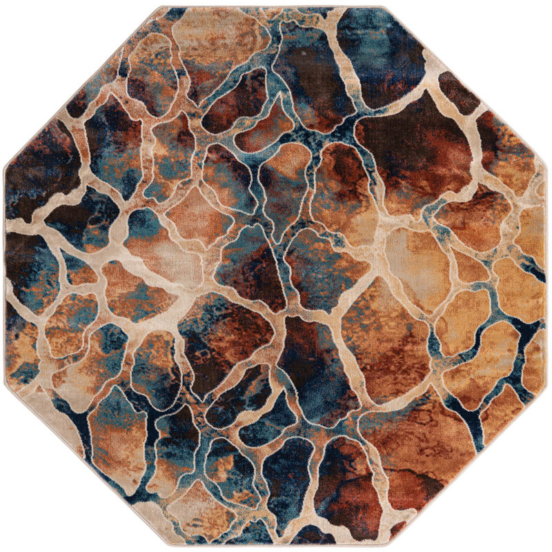 Abstract Indoor Rug, Octagon 5'3"