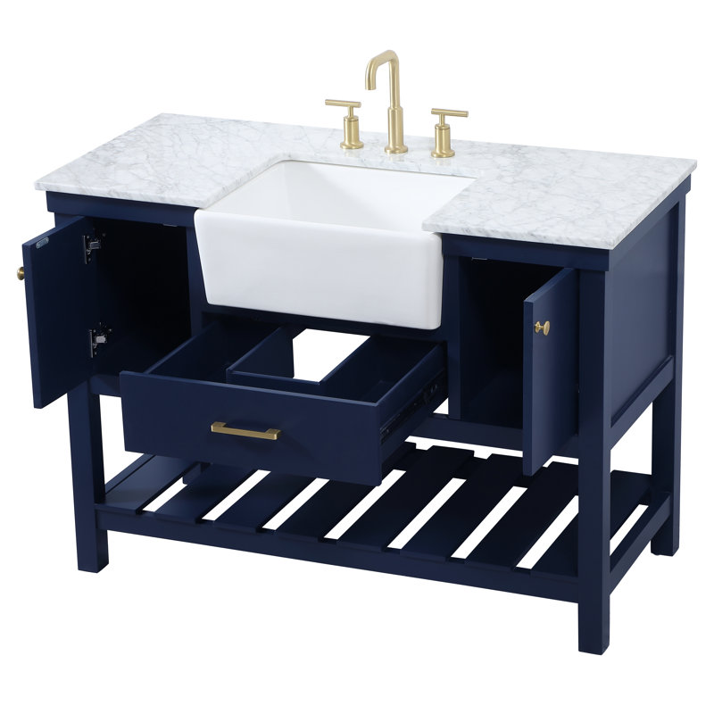 Ensemble de meuble-lavabo simple 48 po Pelaghia, Bleu