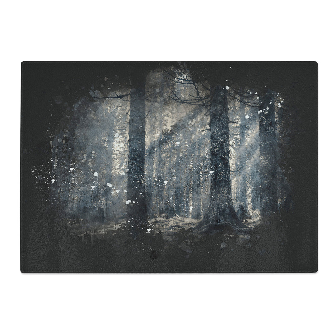 Tempered Glass Pine Tree Forest Chopping Board