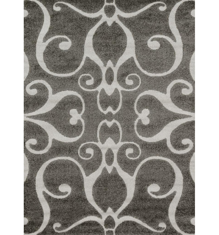 Tapis gris tissé à la machine Enchant