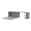 Structure de lit escamotable à conception compacte avec tablettes de rangement et bureau rotatif-955968342