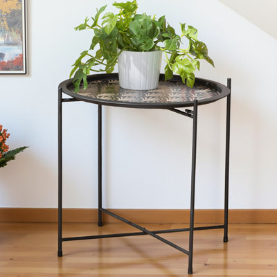 Islay Metal Plant Stand in Black Finish