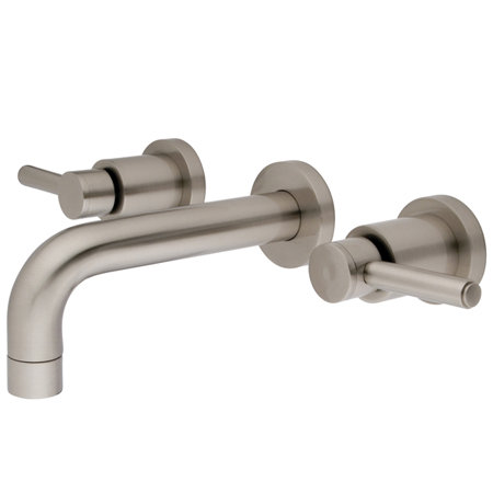 South Beach Wall Mounted Bathroom Faucet, Satin Nickel