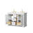Avery 48 Inch Double Bathroom Vanity in Dark Blue, White Cultured Marble Countertop, Undermount Square Sinks (3-Hole), Brushed Gold Trim-98210846-98210844-98210849
