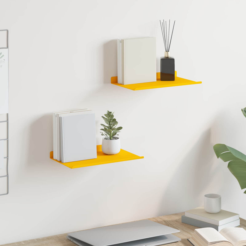 Steel Floating Shelf, Mustard Yellow